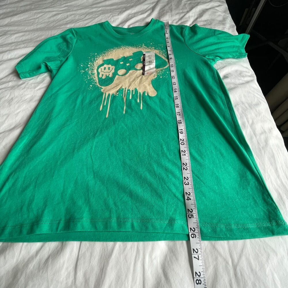 NWT Wonder Nation Boys XXL 18 Teal Video Game Controller Drip Graphic T-Shirt - Picture 7 of 9